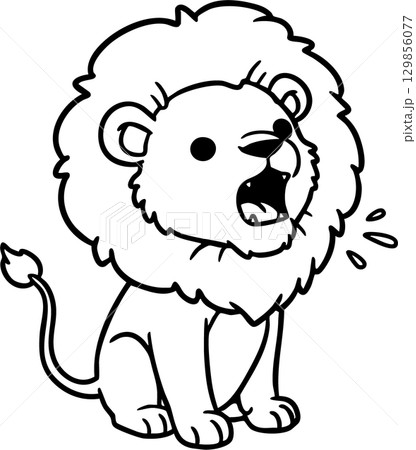 animal outline for lion 129856077
