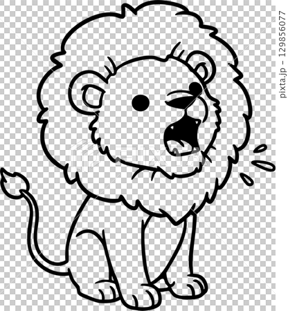animal outline for lion 129856077