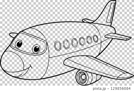 with jet engine outline doodle 129856084