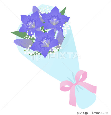リンドウの花束_ベクターイラスト リンドウの花束_ベクターイラスト 129856286