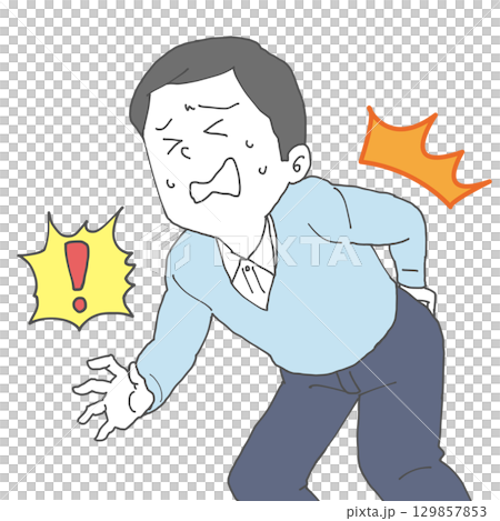Man with lower back pain 3 129857853