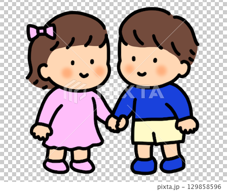 Boy and girl friendship illustration Boy and girl friendship illustration 129858596