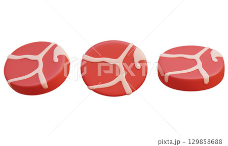 cartoon style meat 3D graphic 129858688