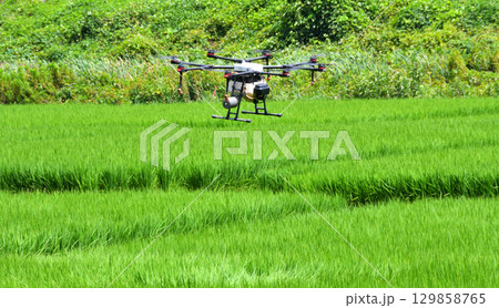 ドローンによる農薬散布 129858765