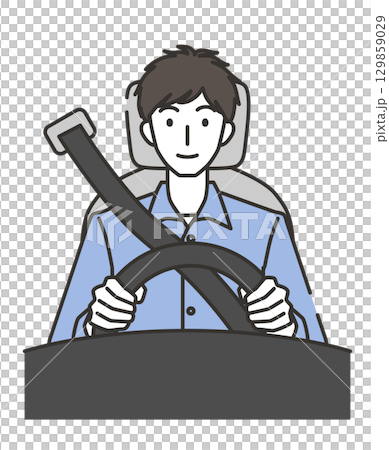 男性一人がドライブ 129859029