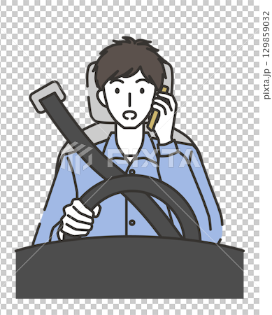 警告：男性開車時使用智慧型手機 129859032