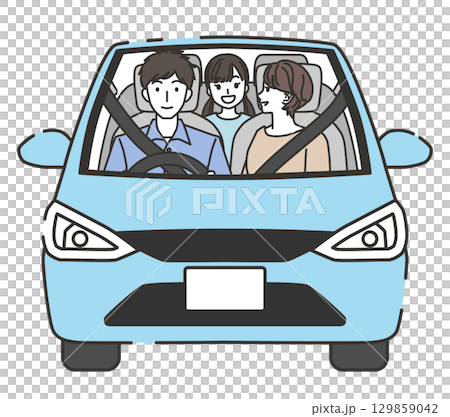 家族3人でドライブ、通年 129859042