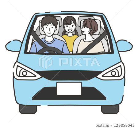 家族3人でドライブ、夏 129859043