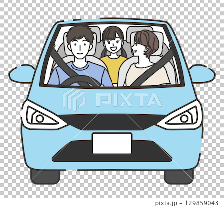 家族3人でドライブ、夏 129859043