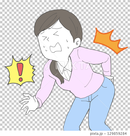 腰が痛い女性3 129859284