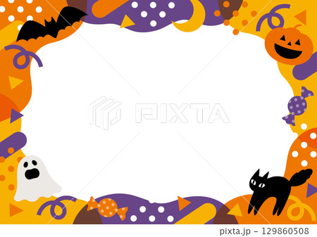 ハロウィンのポップなフレーム 129860508