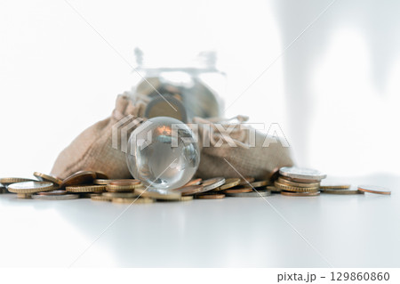 Business save money coin growth concept involves strategic financial management investment loan bank real estate economic development encourage buy income stack investment economy return accountancy 129860860
