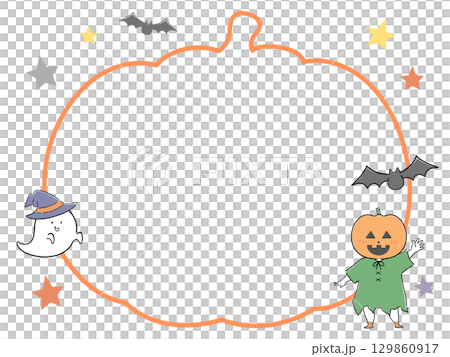 Halloween pumpkin line drawing frame 6 Halloween pumpkin line drawing frame 6 129860917