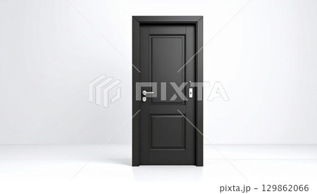 《AI画像》白い部屋の黒いドア 129862066