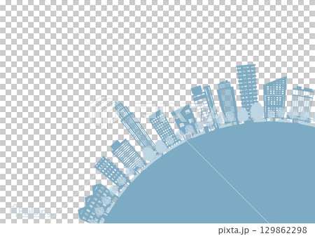 城市景觀剪影插圖。大城市圖像插圖。 129862298
