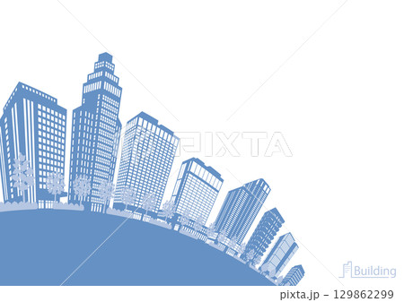街並みのシルエットイラスト. 大都市のイメージイラスト. 街並みのシルエットイラスト. 大都市のイメージイラスト. 129862299