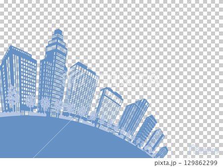 街並みのシルエットイラスト. 大都市のイメージイラスト. 街並みのシルエットイラスト. 大都市のイメージイラスト. 129862299