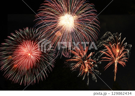 夏の夜空を彩る風物詩 129862434