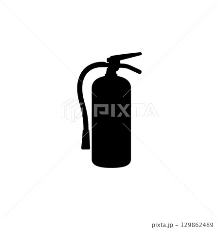 silhouette of a fire extinguisher on white background 129862489