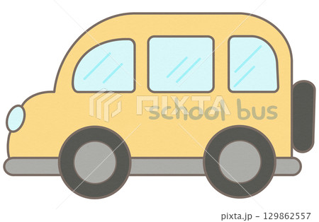 Hand drawn back to school elements yellow school bus Hand drawn back to school elements yellow school bus 129862557