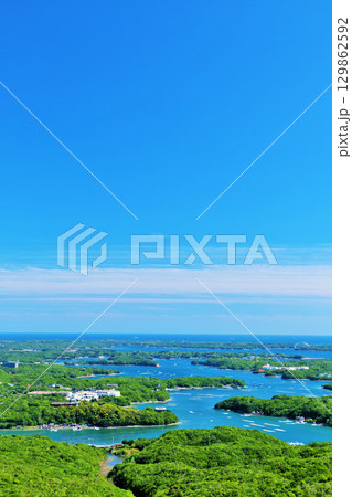 三重県　横山展望台からの英虞湾の風景 129862592