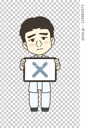 Medical worker illustration material doctor cross mark Medical worker illustration material doctor cross mark 129862973