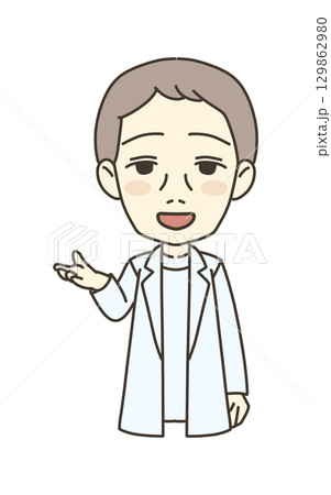 医療従事者の人物 イラスト素材 医師 案内 医療従事者の人物 イラスト素材 医師 案内 129862980