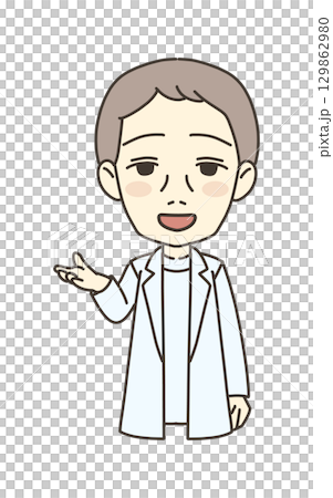 医療従事者の人物 イラスト素材 医師 案内 医療従事者の人物 イラスト素材 医師 案内 129862980