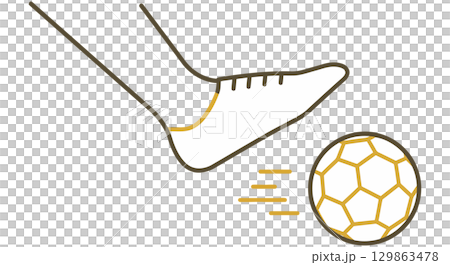 Soccer Player Kicking Ball Line Art Soccer Player Kicking Ball Line Art 129863478