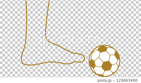 Foot About to Kick Soccer Ball 129863480