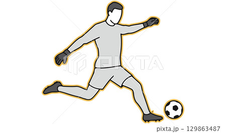 Soccer Goalkeeper Diving Save Action 129863487