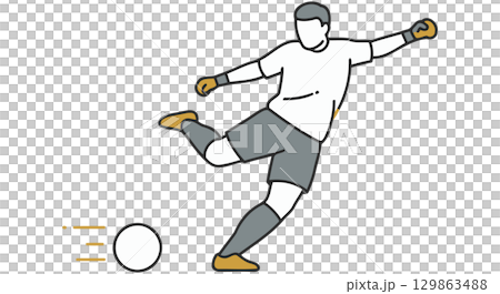 Soccer Goalkeeper Kicking Ball Action 129863488