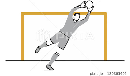 Soccer Goalkeeper Making a Save 129863493
