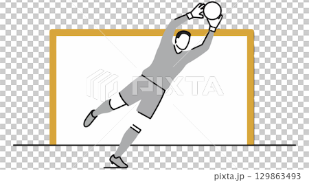 Soccer Goalkeeper Making a Save 129863493