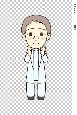 医療従事者の人物　イラスト素材　医師　励まし 129863644