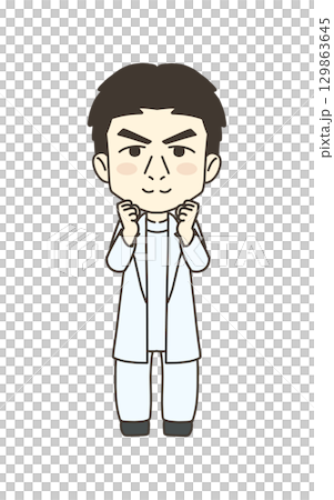 医療従事者の人物　イラスト素材　医師　励まし 129863645