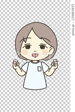 Medical worker illustration material nurse fist pump Medical worker illustration material nurse fist pump 129863655