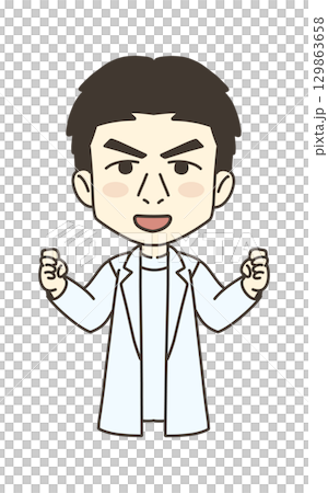 Medical worker illustration material doctor fist pump Medical worker illustration material doctor fist pump 129863658