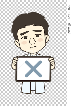 Medical worker illustration material doctor cross mark 129863669