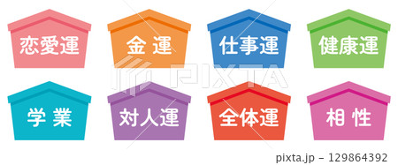 占いの鑑定メニューのアイコン セット 占いの鑑定メニューのアイコン セット 129864392