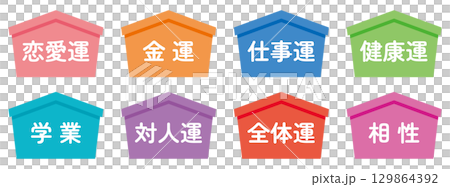 占いの鑑定メニューのアイコン セット 占いの鑑定メニューのアイコン セット 129864392