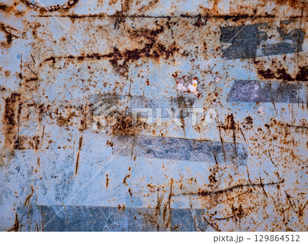 Old Grunge Metal Sheet with Rust and Wear Texture. Old Grunge Metal Sheet with Rust and Wear Texture. 129864512