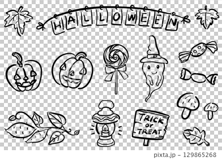 可愛十月插圖集(1種顏色) 可愛十月插圖集(1種顏色) 129865268