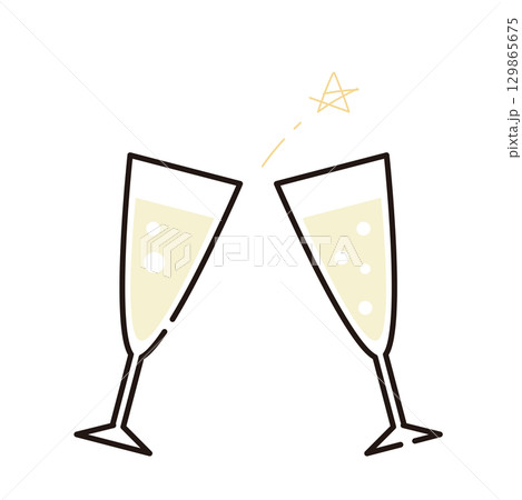 乾杯するシャンパン 129865675