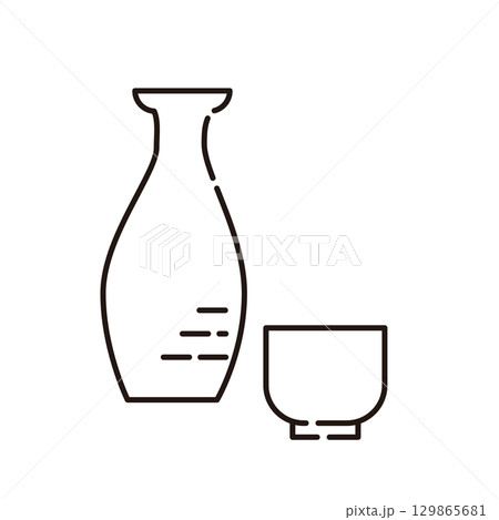 日本酒のイラスト素材 129865681