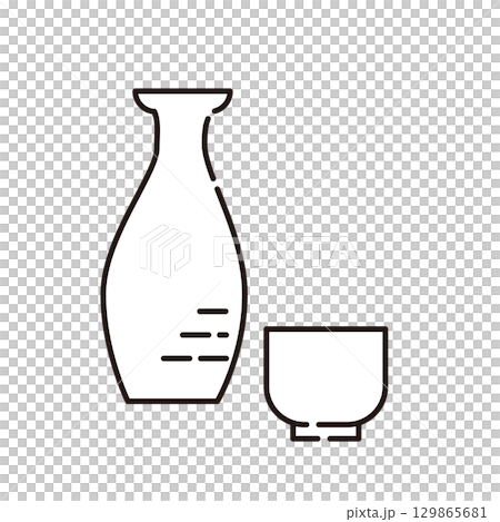 日本酒のイラスト素材 129865681