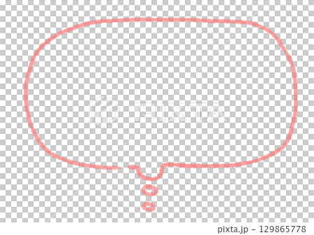 手描きの想像する時の吹き出し 129865778