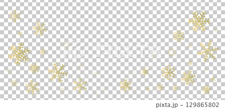 Gold snowflake frame illustration, background illustration, vector material 129865802