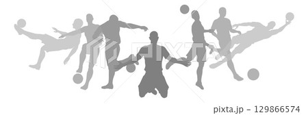 Soccer Football Players Silhouettes 129866574