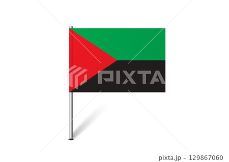 Martinique flag - map pin flag representing a country cultural identity and heritage. The essence of national pride and unity. Map pin flag stuck in a white background 129867060